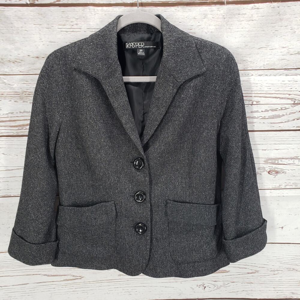 Kasper Sportswear Women's 3 Buttons Blazer Jacket Size 6 Petite